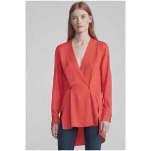 Rag & Bone Collection Women’s Sz M Coral Crepe Top Blouse Debbie V-Neck